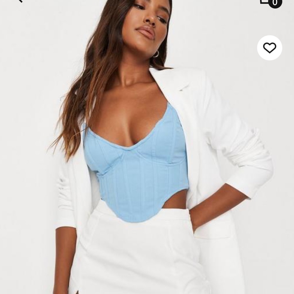 Missguided light blue corset top